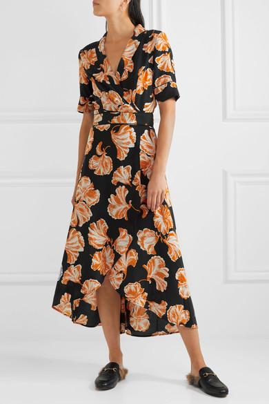 Ganni Geroux Floral-print Silk Crepe De ...